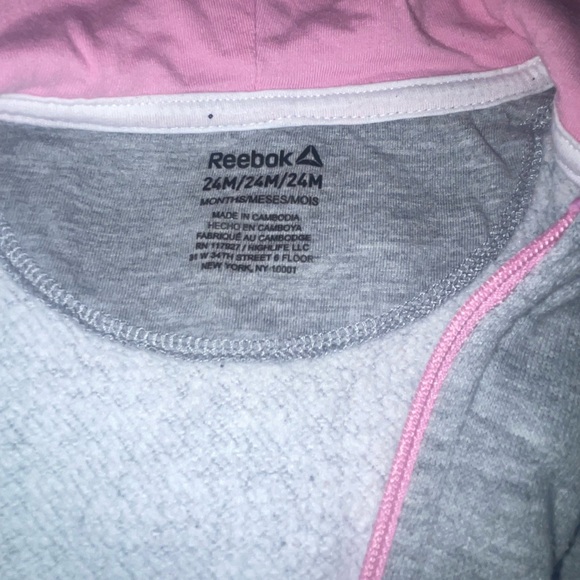 Reebok Kids One Piece in Gray with Pink Accents - Picture 3 of 4